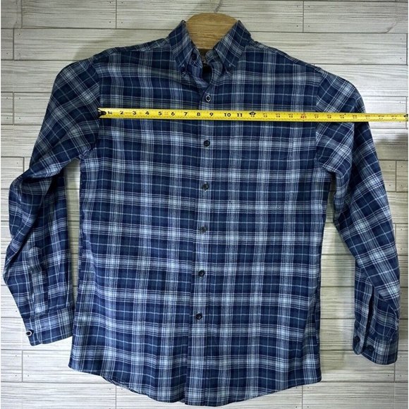 LL Bean Mens Size Small Traditional Fit Blue Plaid Button Up Long Sleeve Shirt‎ - Picture 8 of 8